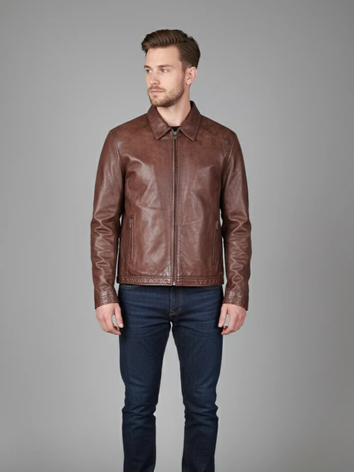 Ivar, 65 cm. - Lammepolsk nappalæder -Mand - Cana Brown - Image 4