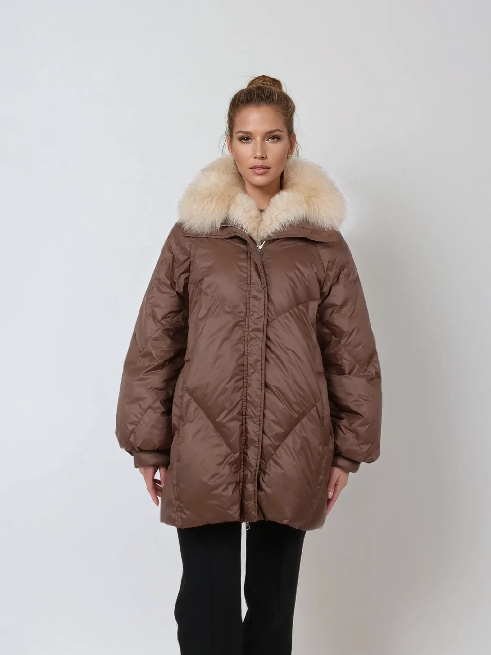 Elfenben, 80 cm. - Ned - Kvinder - Latte - Image 2