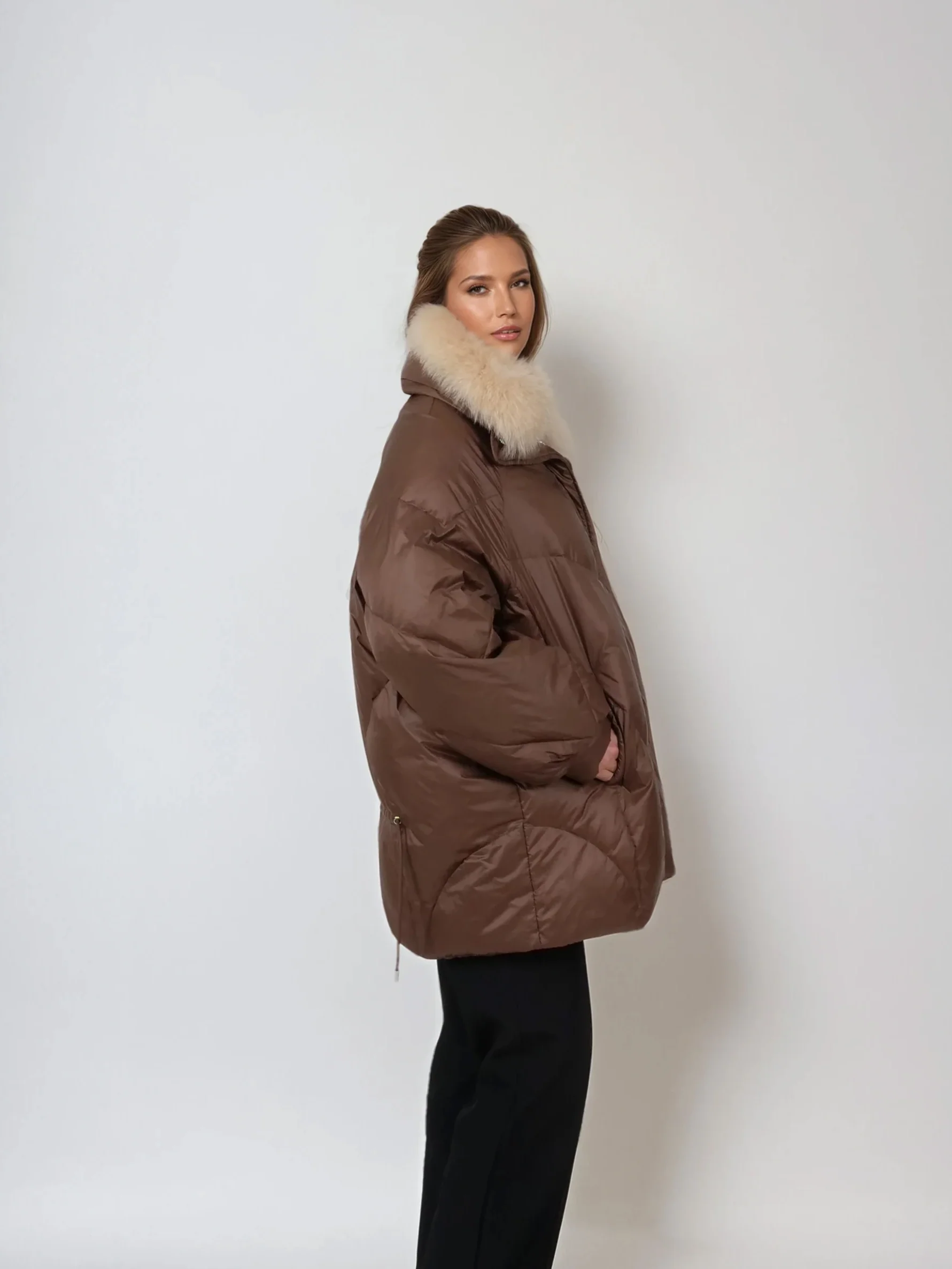 Elfenben, 80 cm. - Ned - Kvinder - Latte - Image 5