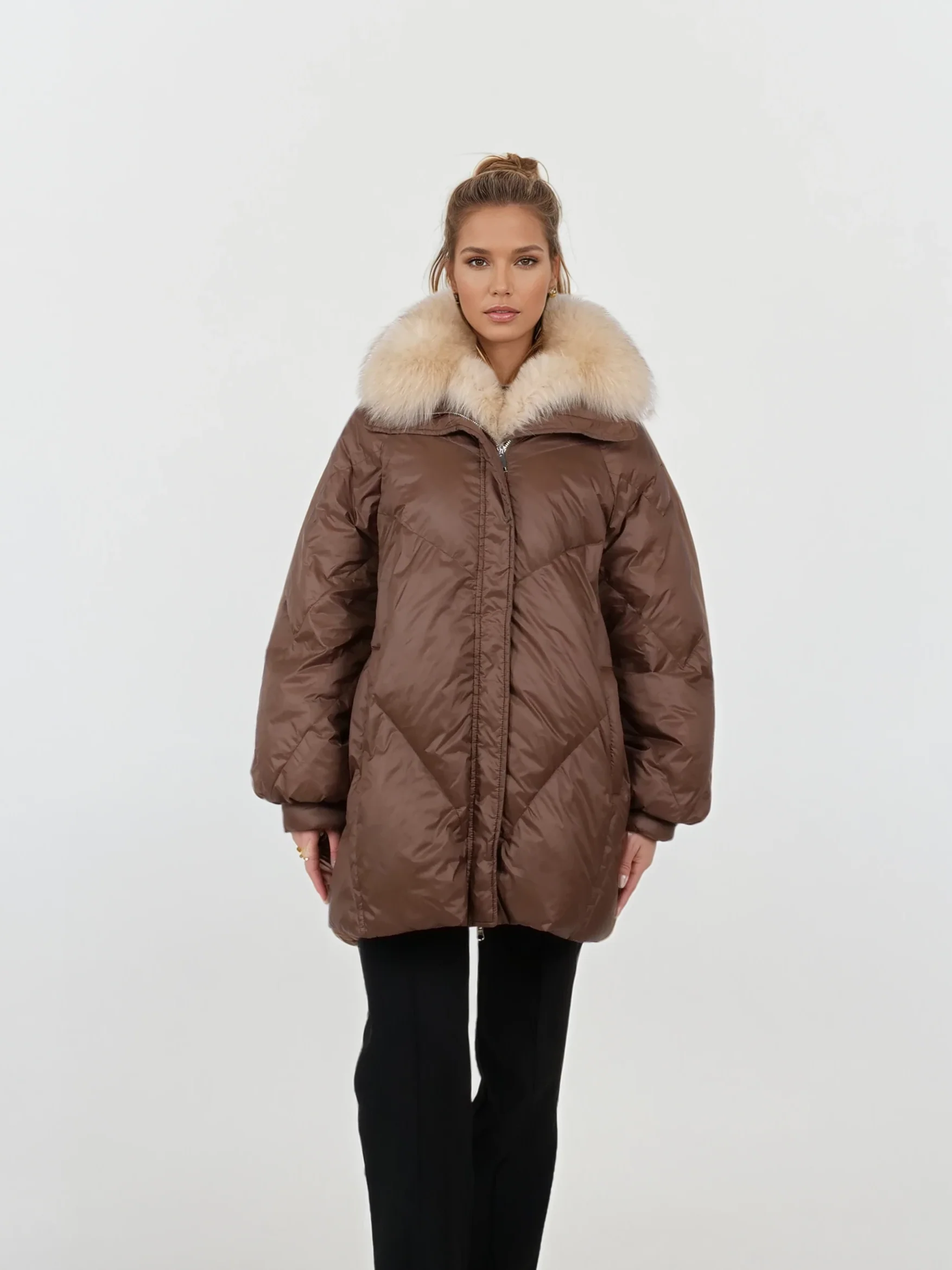Elfenben, 80 cm. - Ned - Kvinder - Latte - Image 7