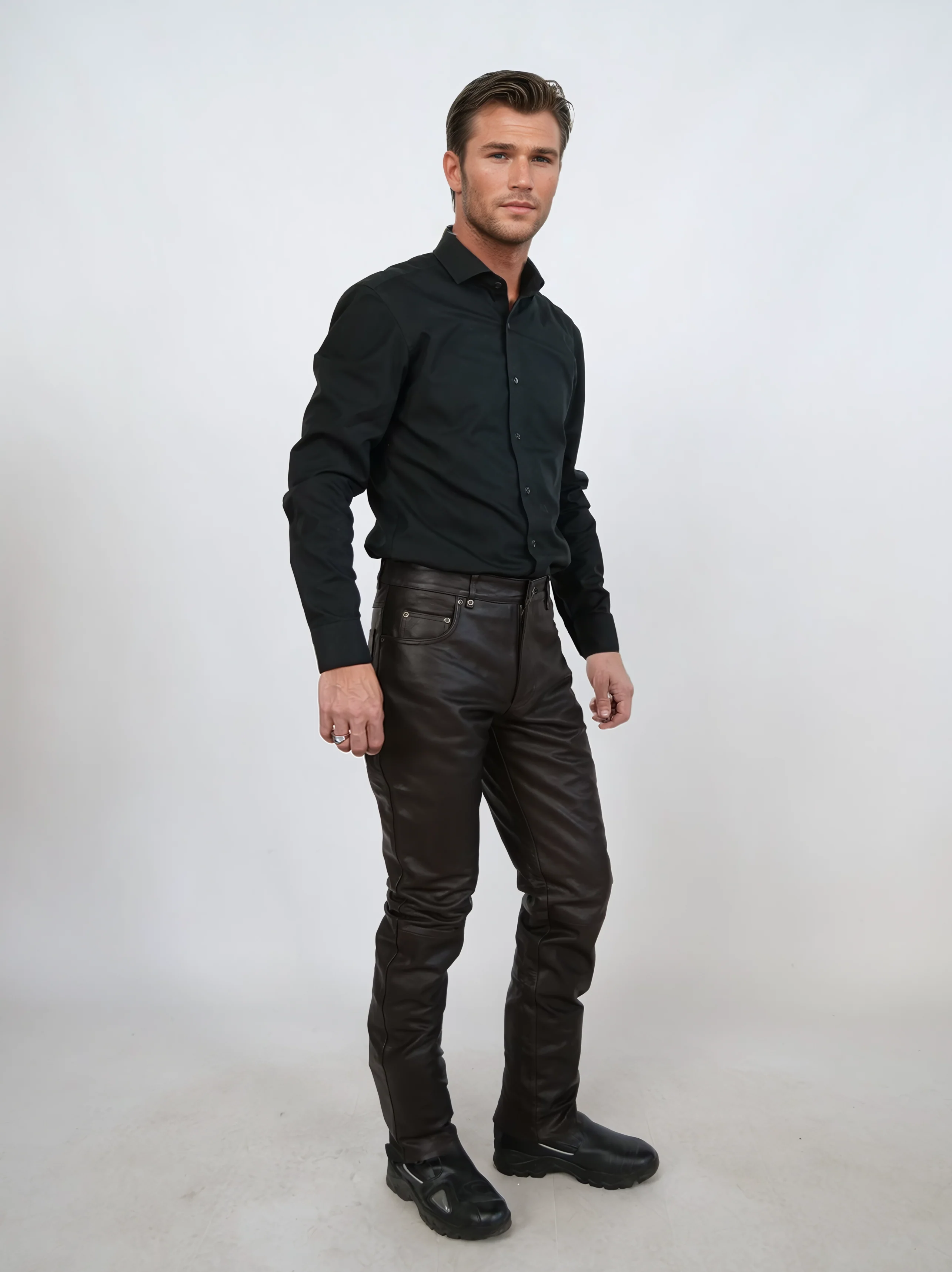 Jack Bukser - Lam skipper læder - mand - brun - Image 5