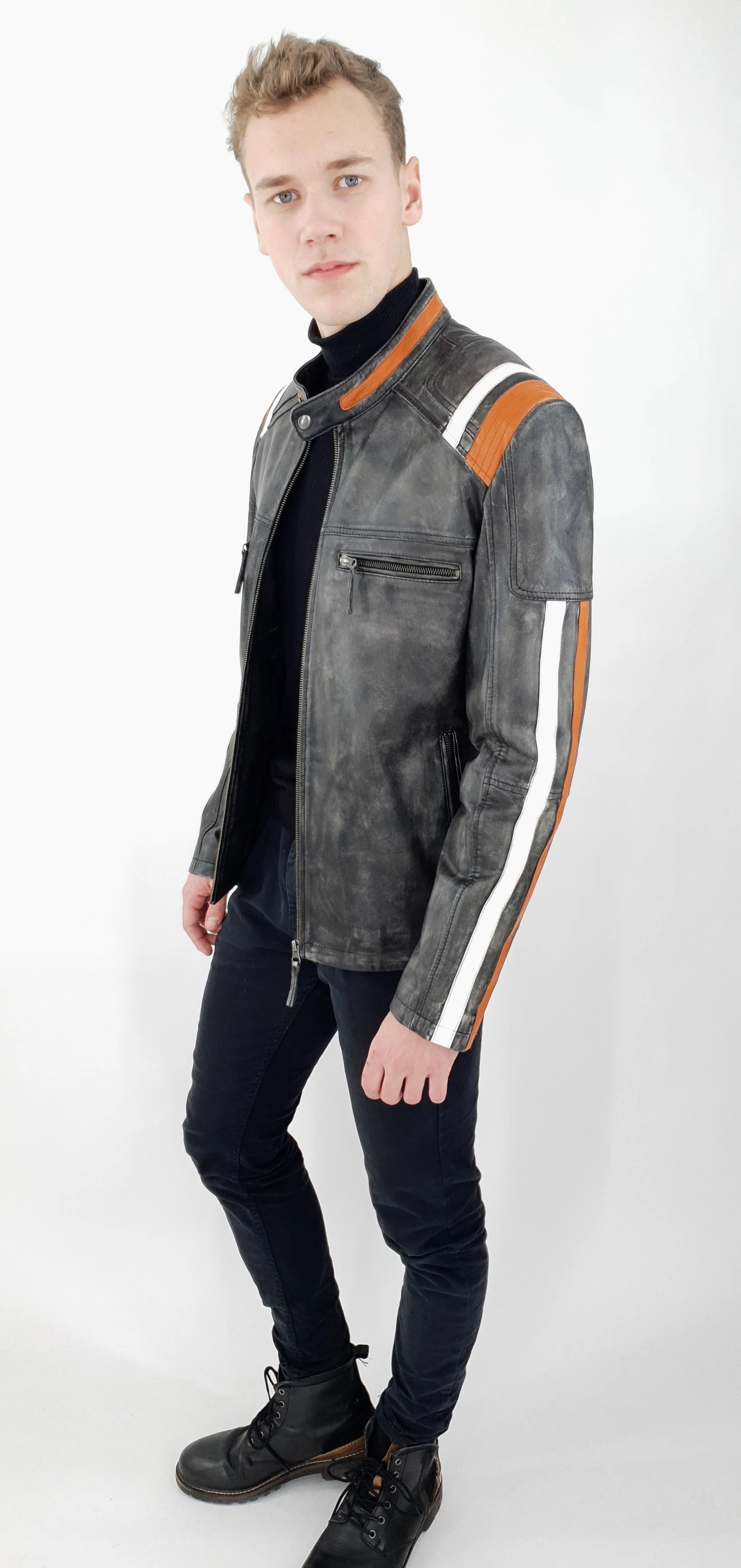 Jerry - Lamb Leather Jacket - Mænd - sort. - Image 4