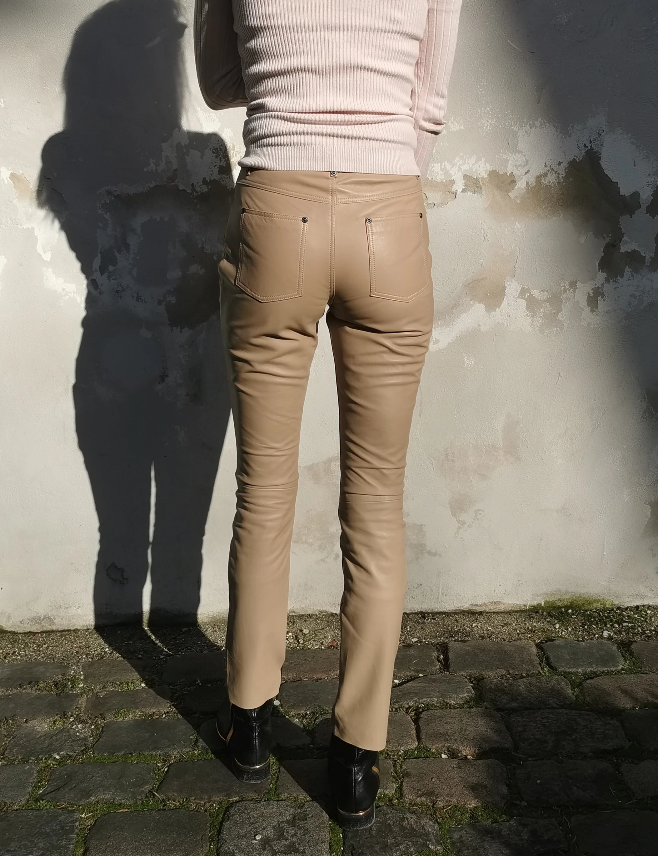 Jill Bukser - Lamb Nappa læderbukser - Kvinder - Cafe Latte - Image 2