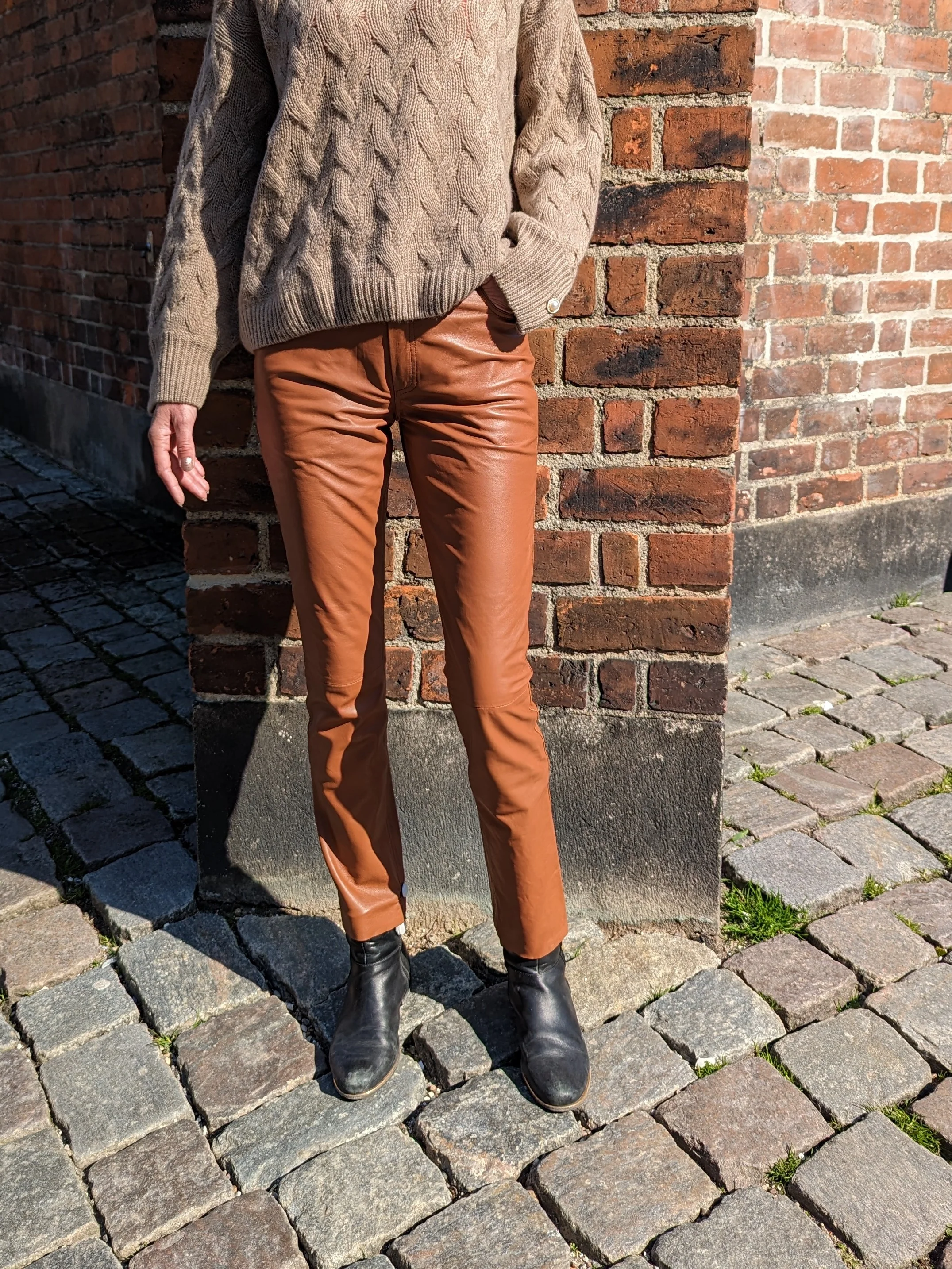 Jill - Skind bukser - Dame - Cognac - Image 3
