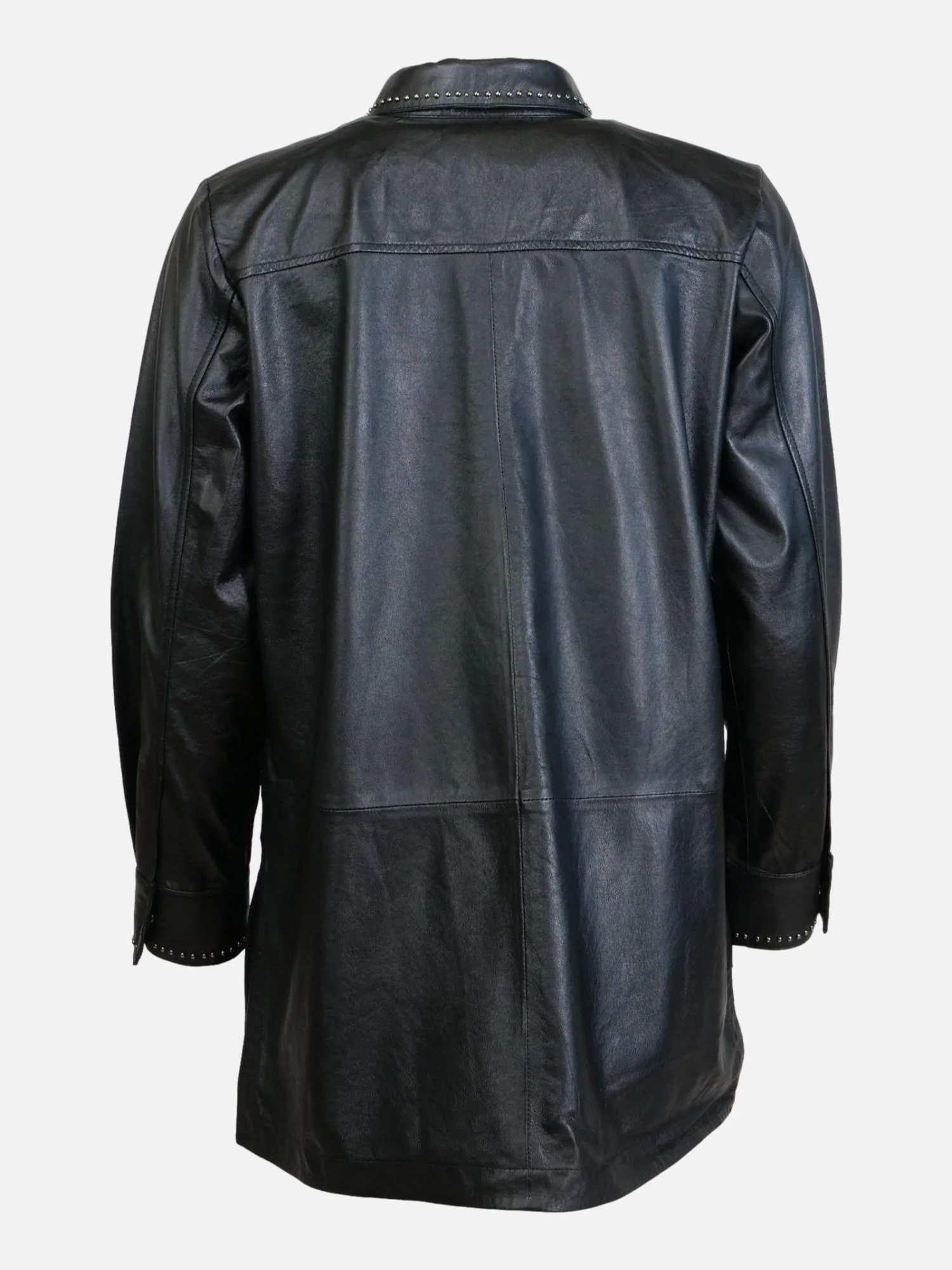 Jincy 77 cm. - Leather shirt - Dame - Sort - Image 3