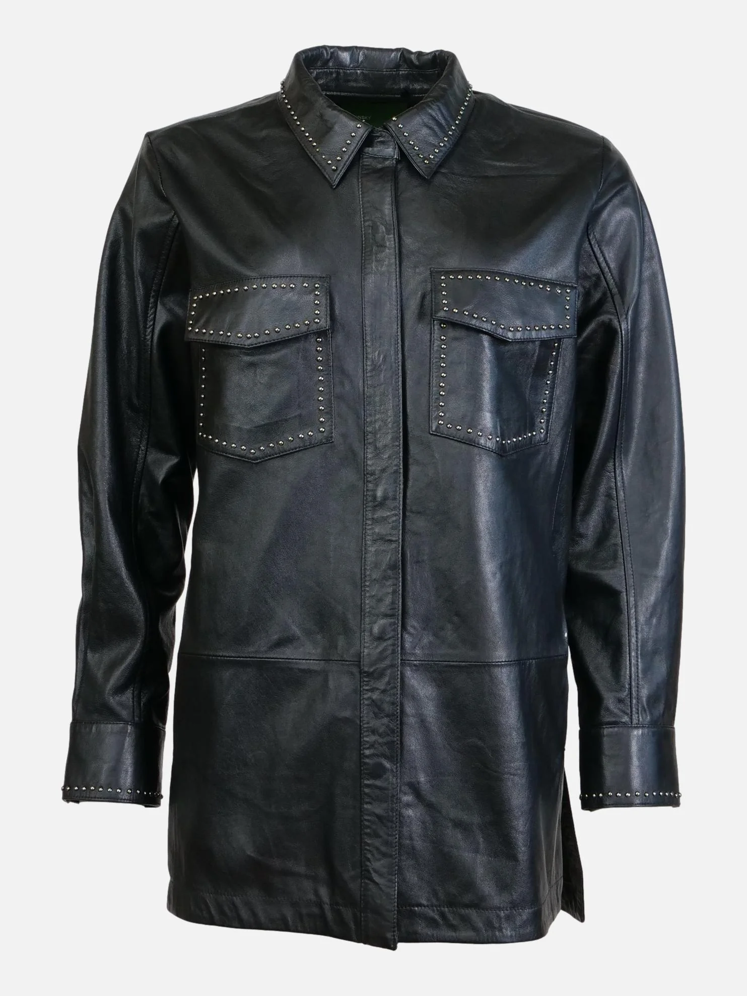Jincy 77 cm. - Leather shirt - Dame - Sort - Image 4