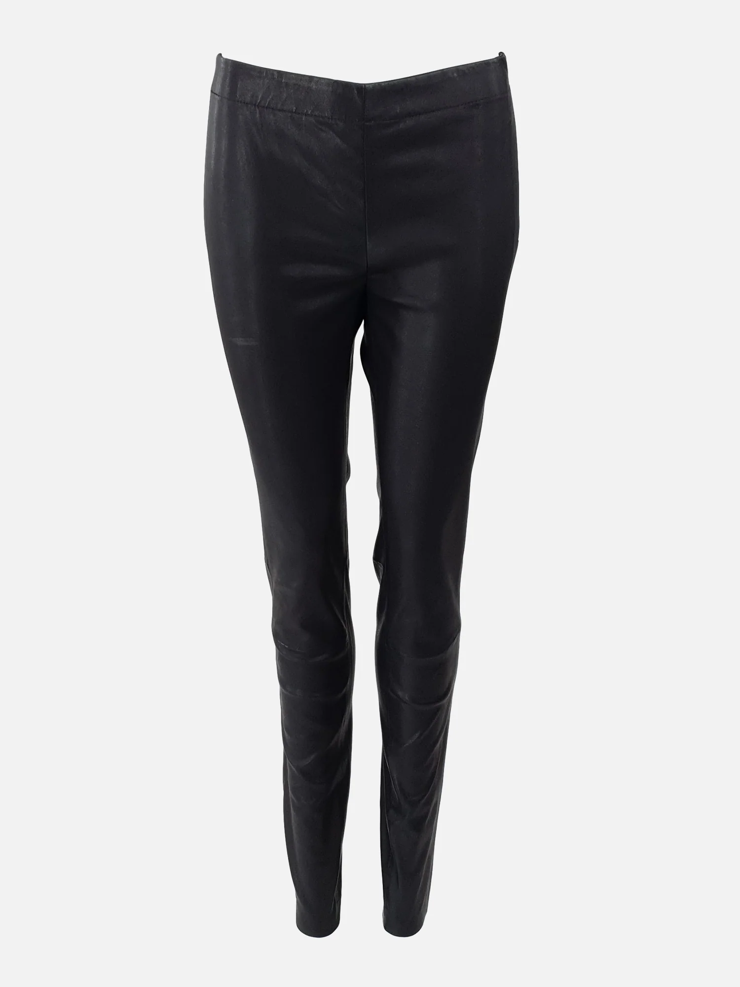 Luna trousers - Stretch læderbukser - Dame - Sort
