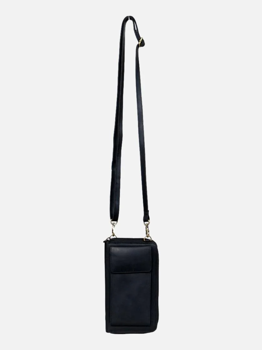 LV-412 - Læder clutch / Pung  / Taske - Sort