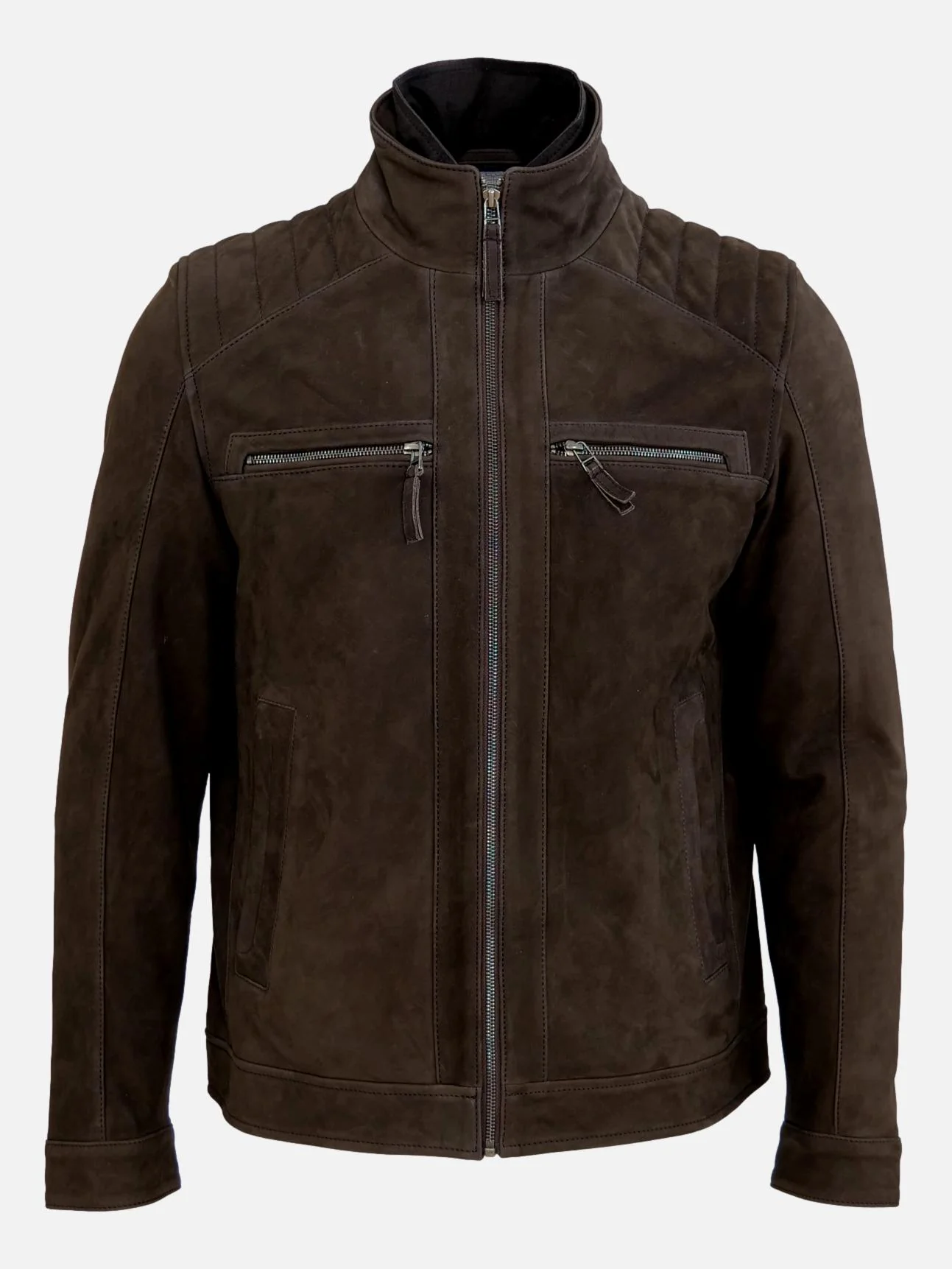 M-123088 - Nubuk Læderjakke - Herre - Brun - Image 3