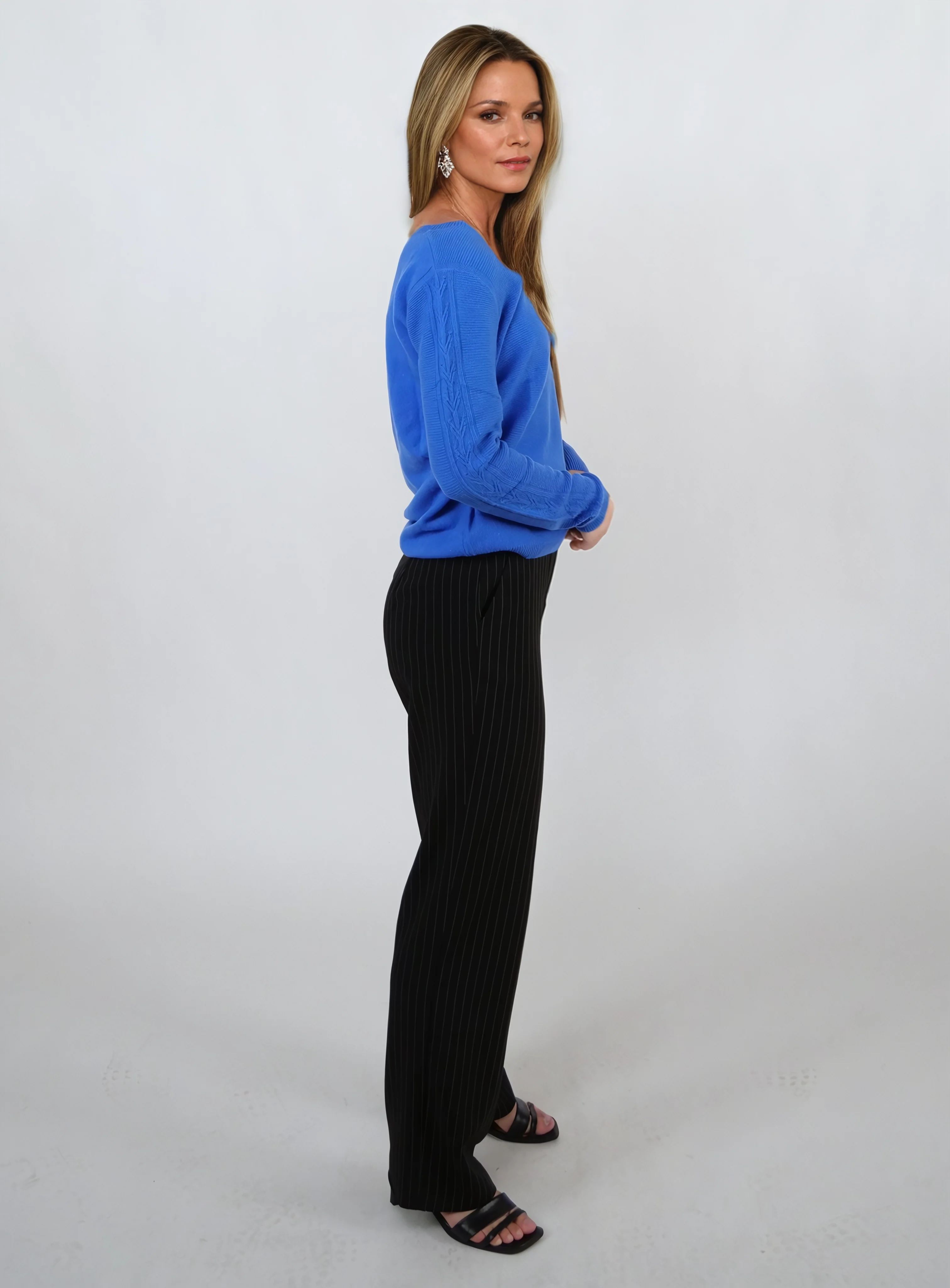 MK1 V -hals Kvinder sweater - 100% Pure Cashmere - Kvinder - Navy Blue - Image 4