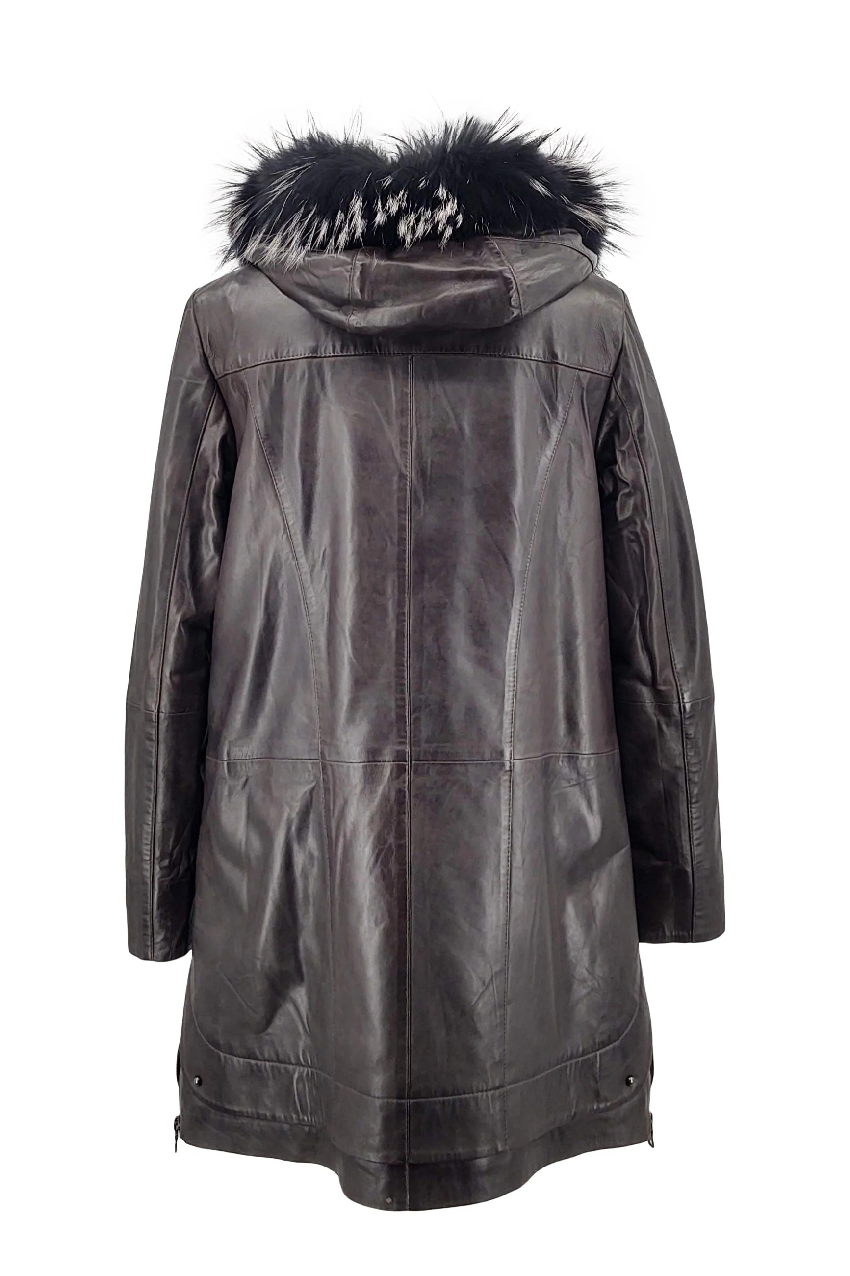 Ny Sophia - Lamb Glove Leather Jacket - Kvinder - Mørkegrå / Læder Skinds Jakke - Levinsky - Kvinde - Image 3