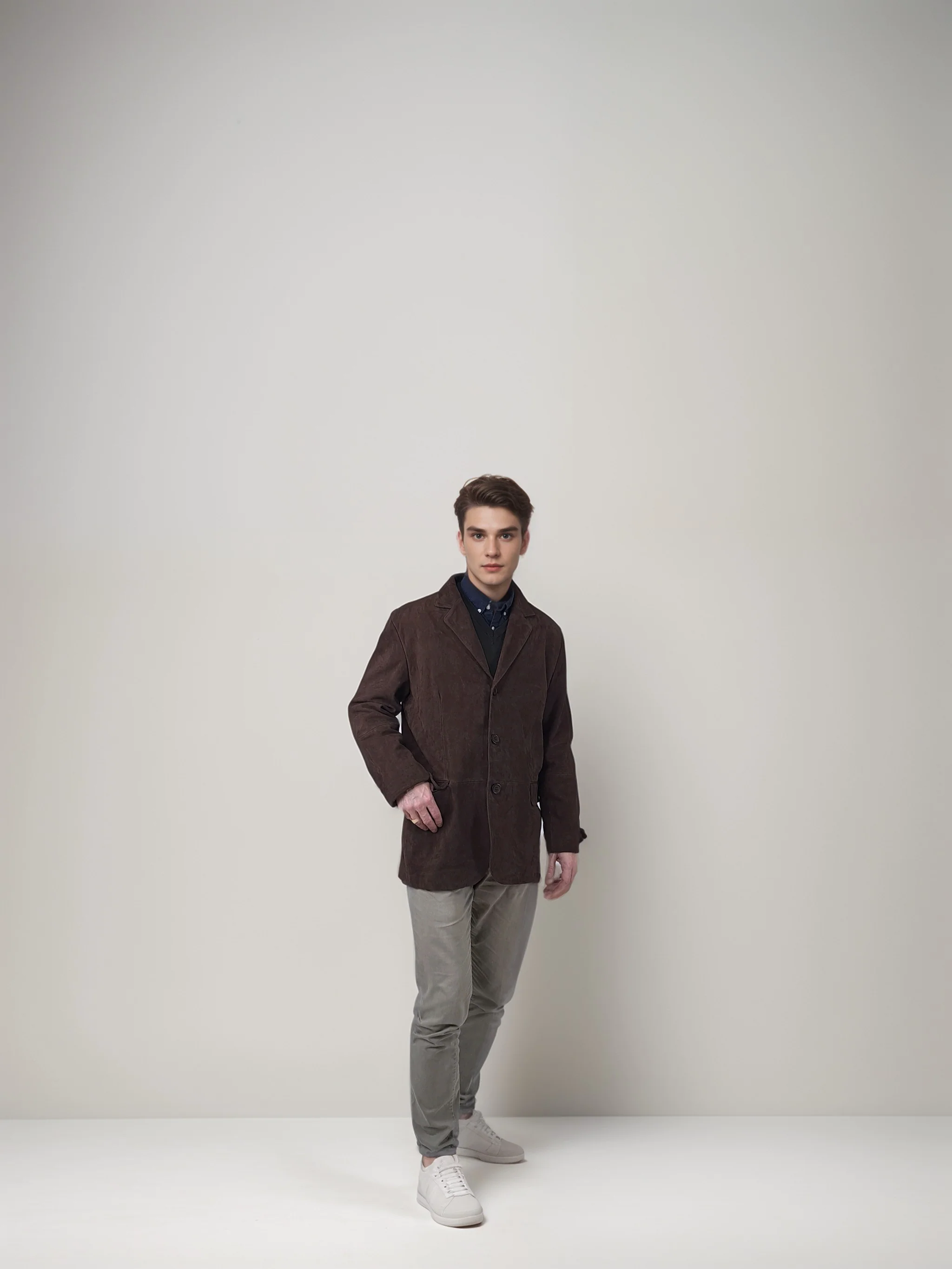Rafel Blazer, 75 cm. - Gederuskind - Mand - Brun - Image 6