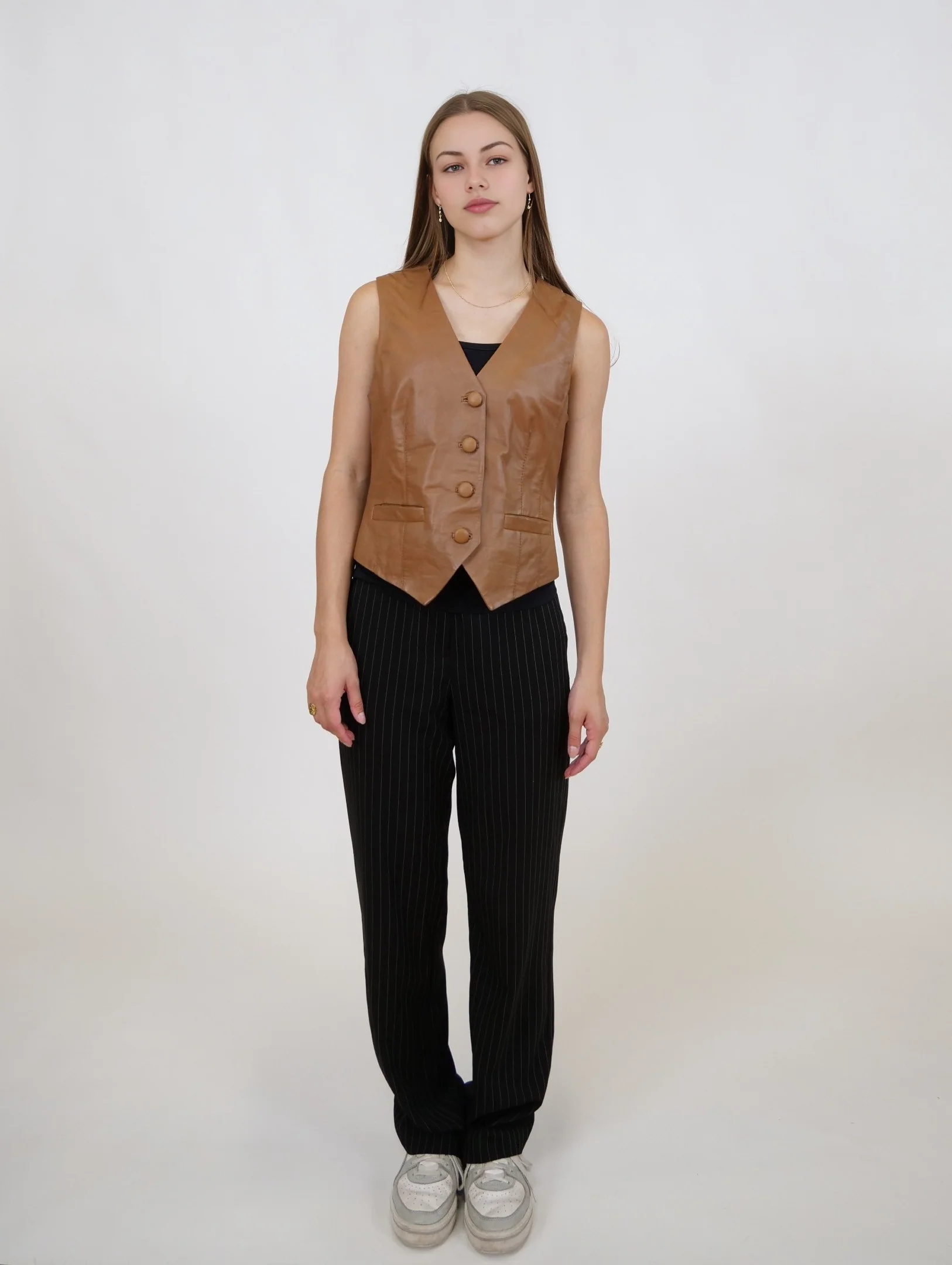 Renny Vest, 46 cm. - Lam Dior læder - Kvinder - Karamel - Image 7