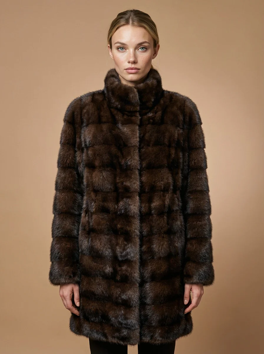 Rosario, 90 cm. - krave - mink - kvinder - mahogni