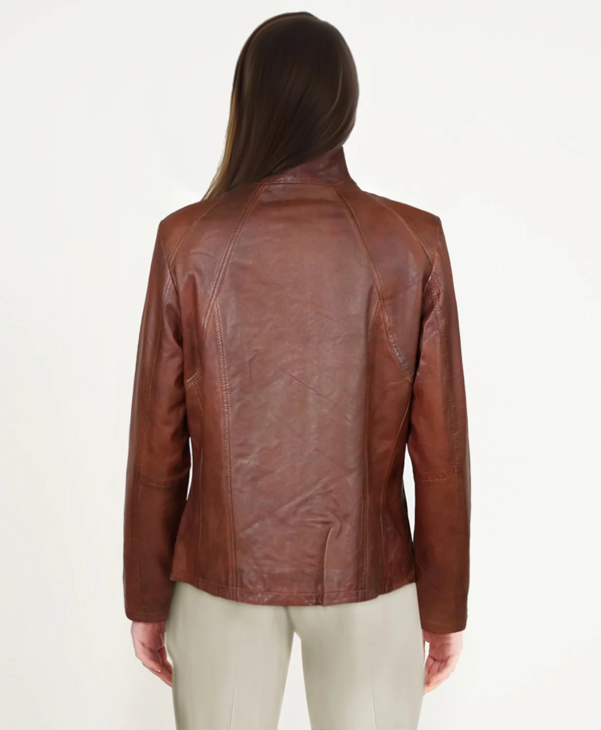 S 14-02 - komfort, 60 cm. - Lamb polsk nappa læder - cognac - Image 4