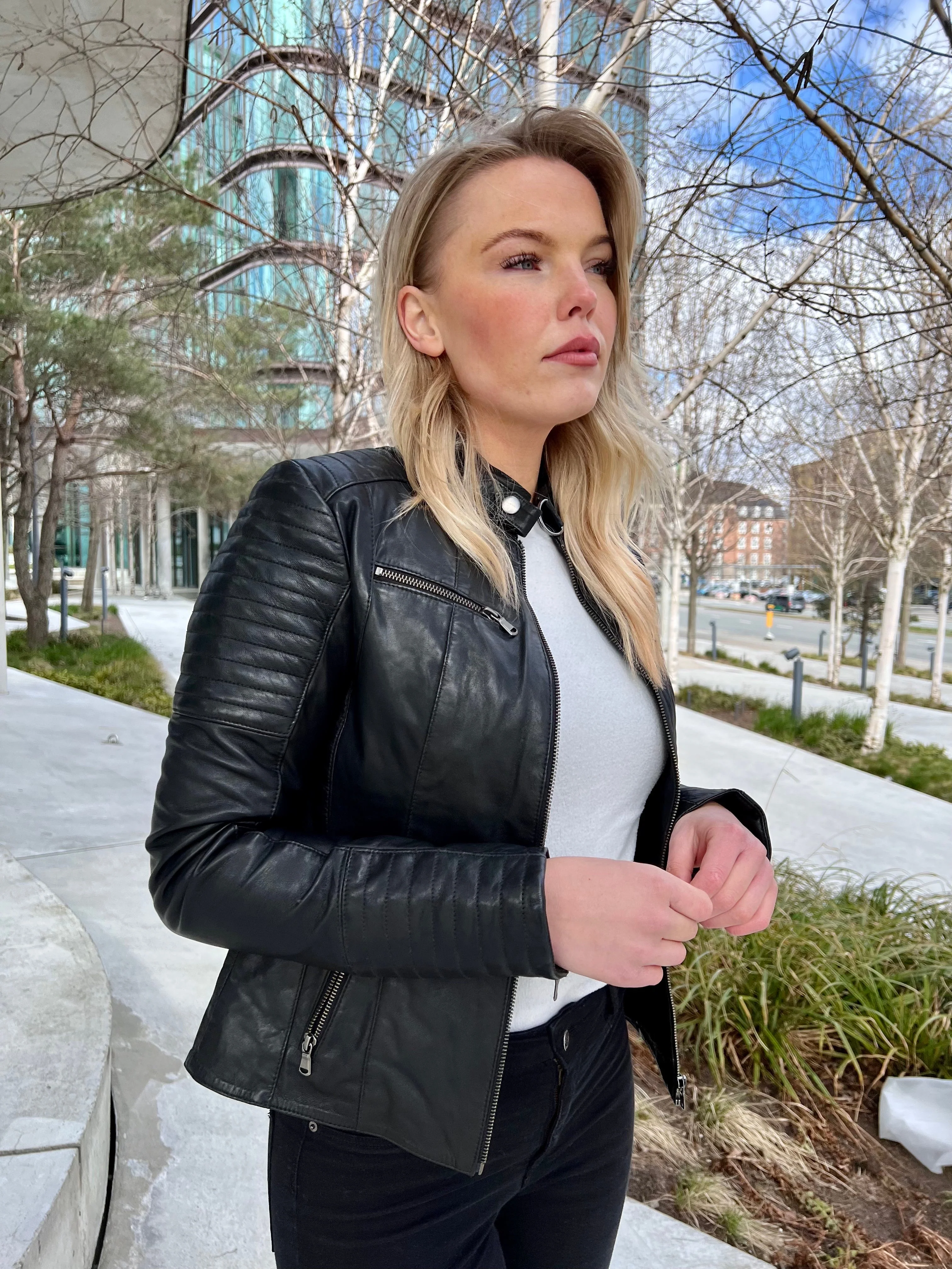 Scooty - Sort - Læderjakke - Dame - Lammeskind - Image 6