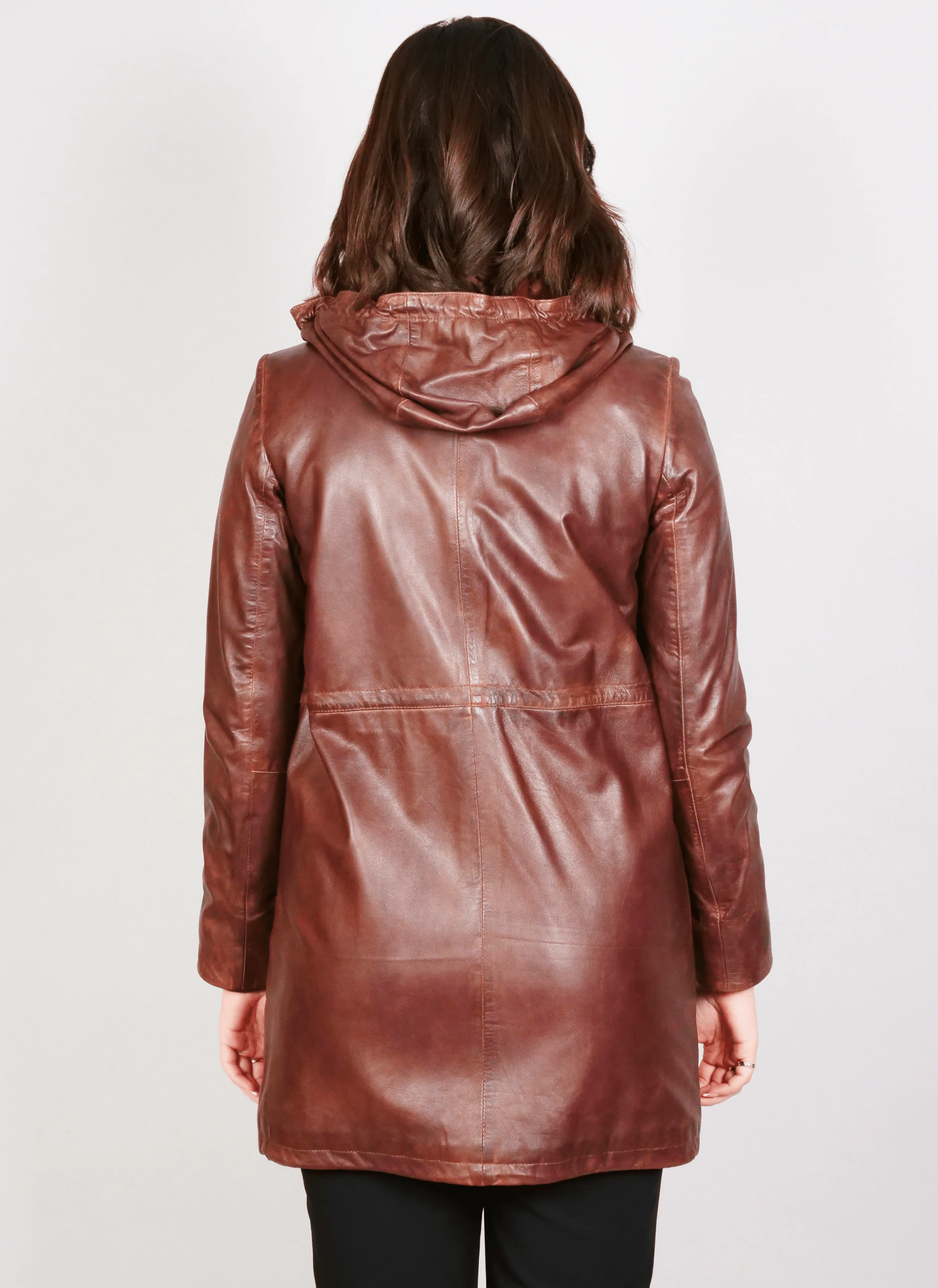 Sienna - Lamme læderjakke - Dame - Mørk Cognac - Image 2