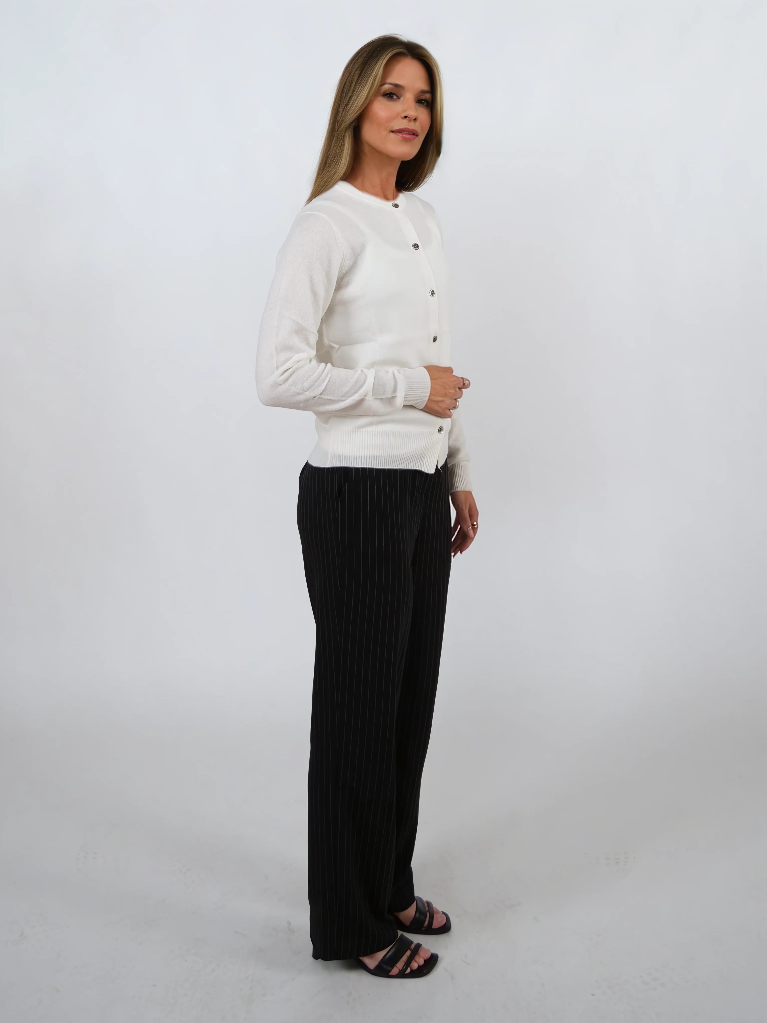 SY -23022-9 Cardigan - 100% Pure Cashmere - Kvinder - Hvid - Image 7
