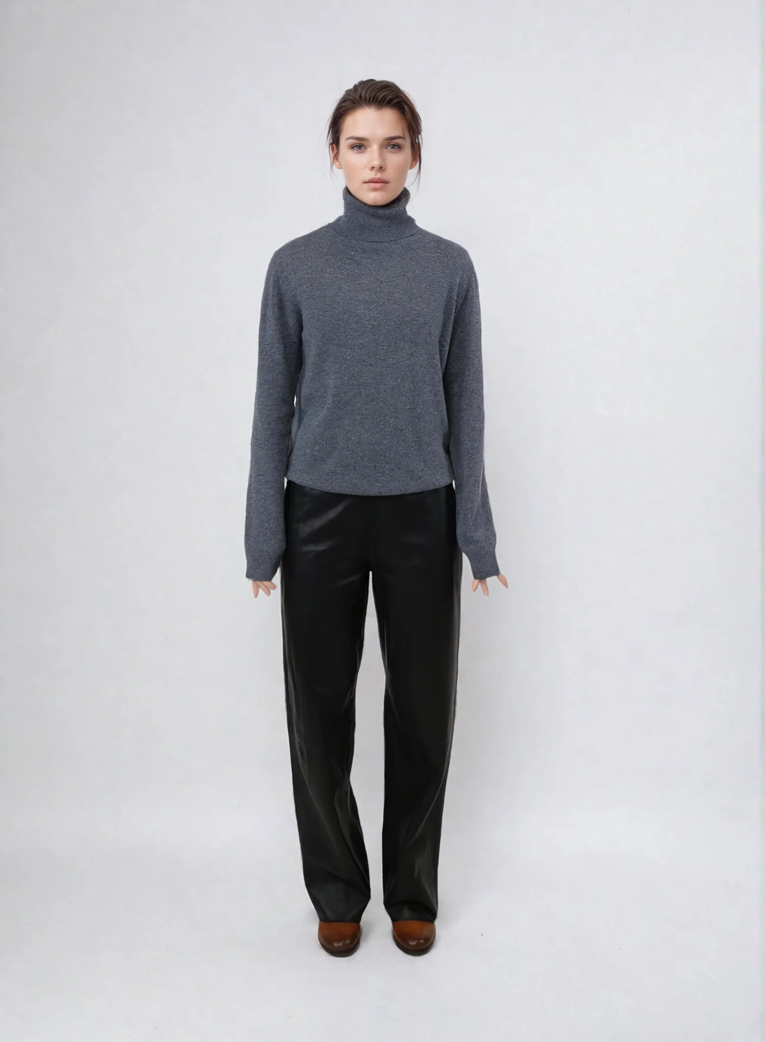 SY -23031 Turtleneck - 100% PureCashmere - Accesories - mørkegrå - Image 3