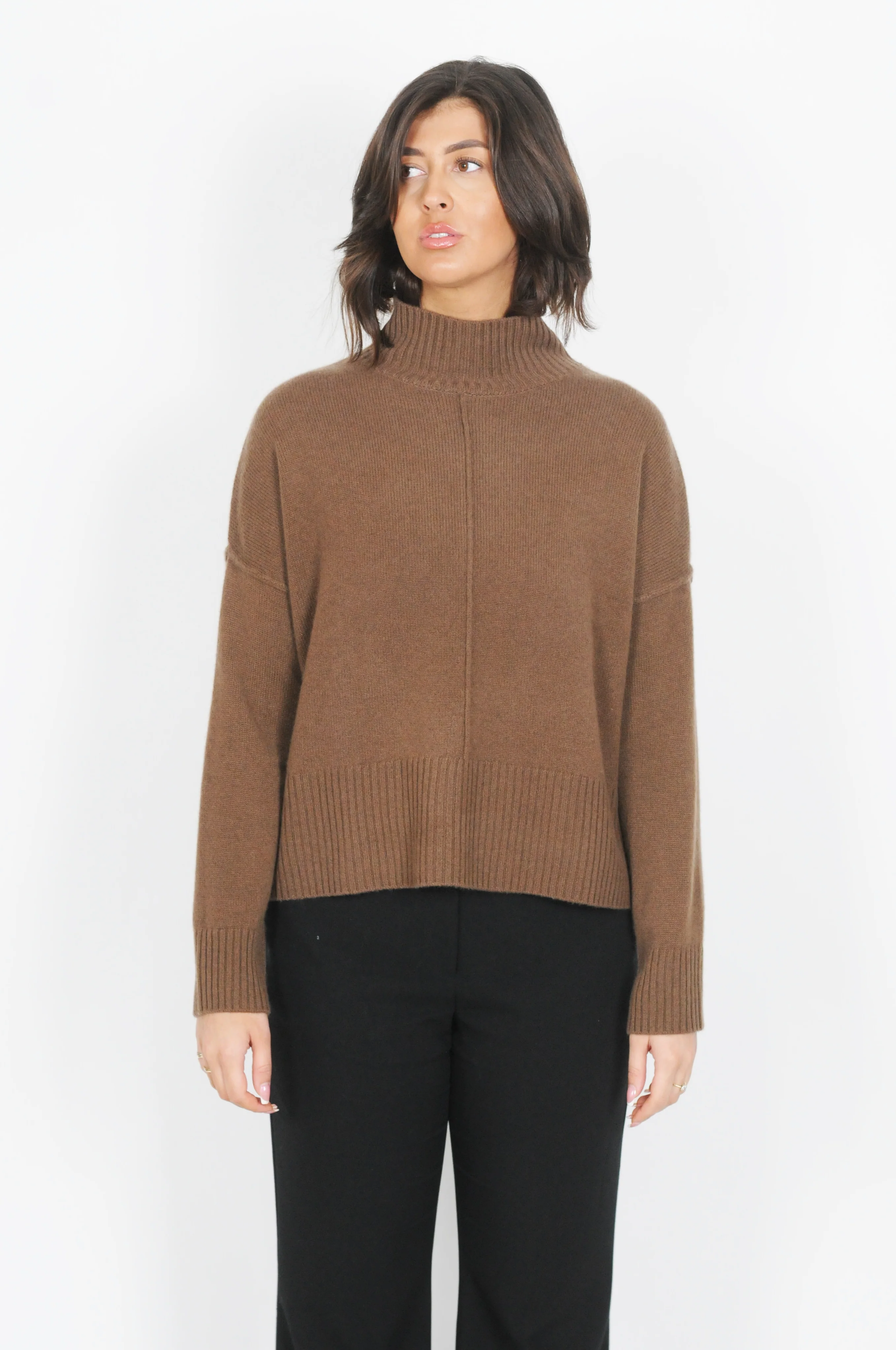 SY-23080 Sweater - 100% kashmir strik - Dame - Mørkebrun - Image 66
