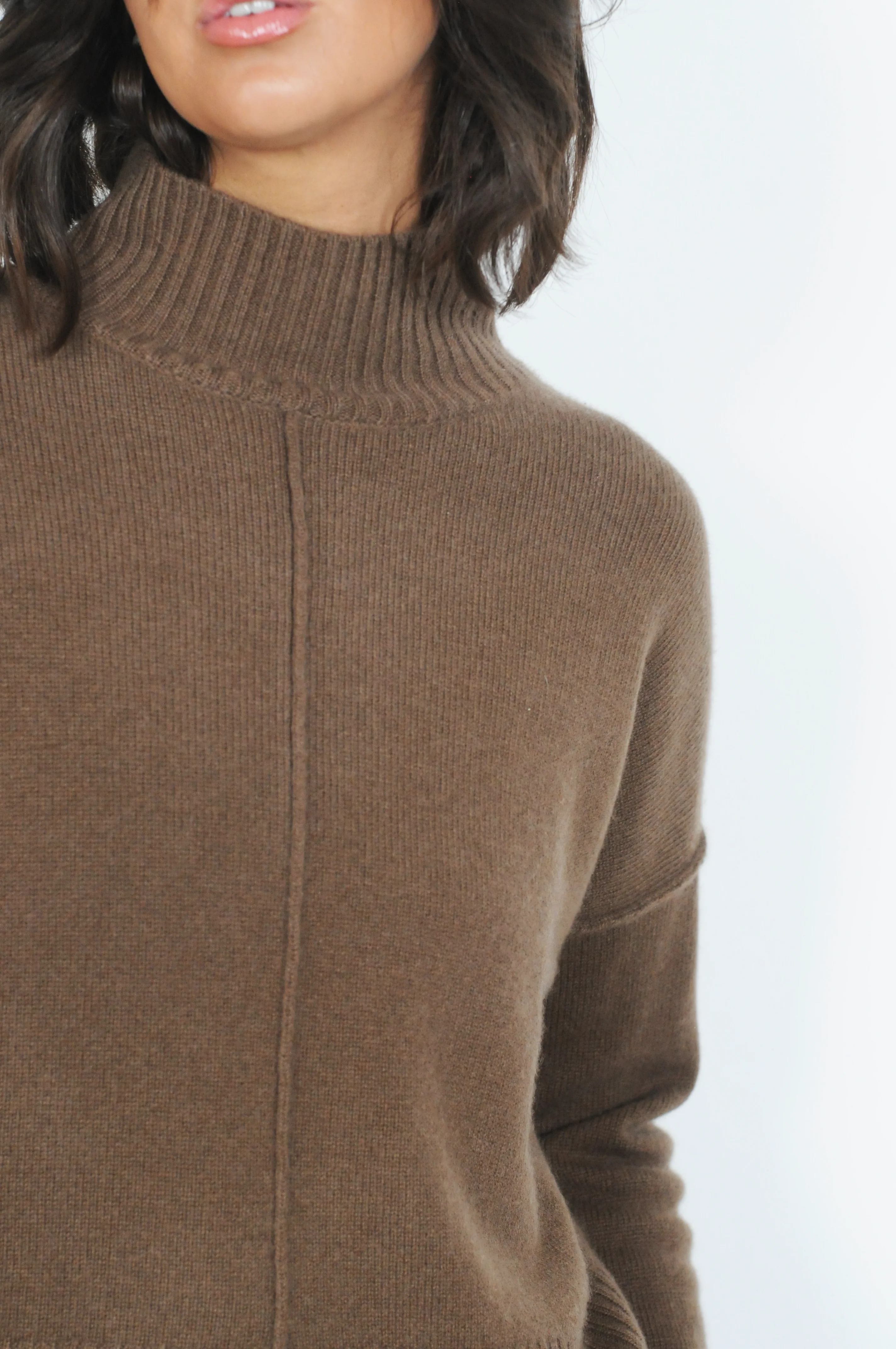 SY-23080 Sweater - 100% kashmir strik - Dame - Mørkebrun - Image 67