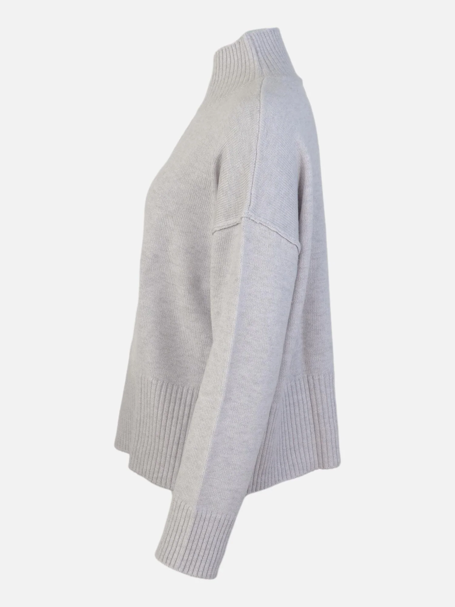 SY-23080 Sweater - 100% uld strik - Dame - Lysegrå - Image 7