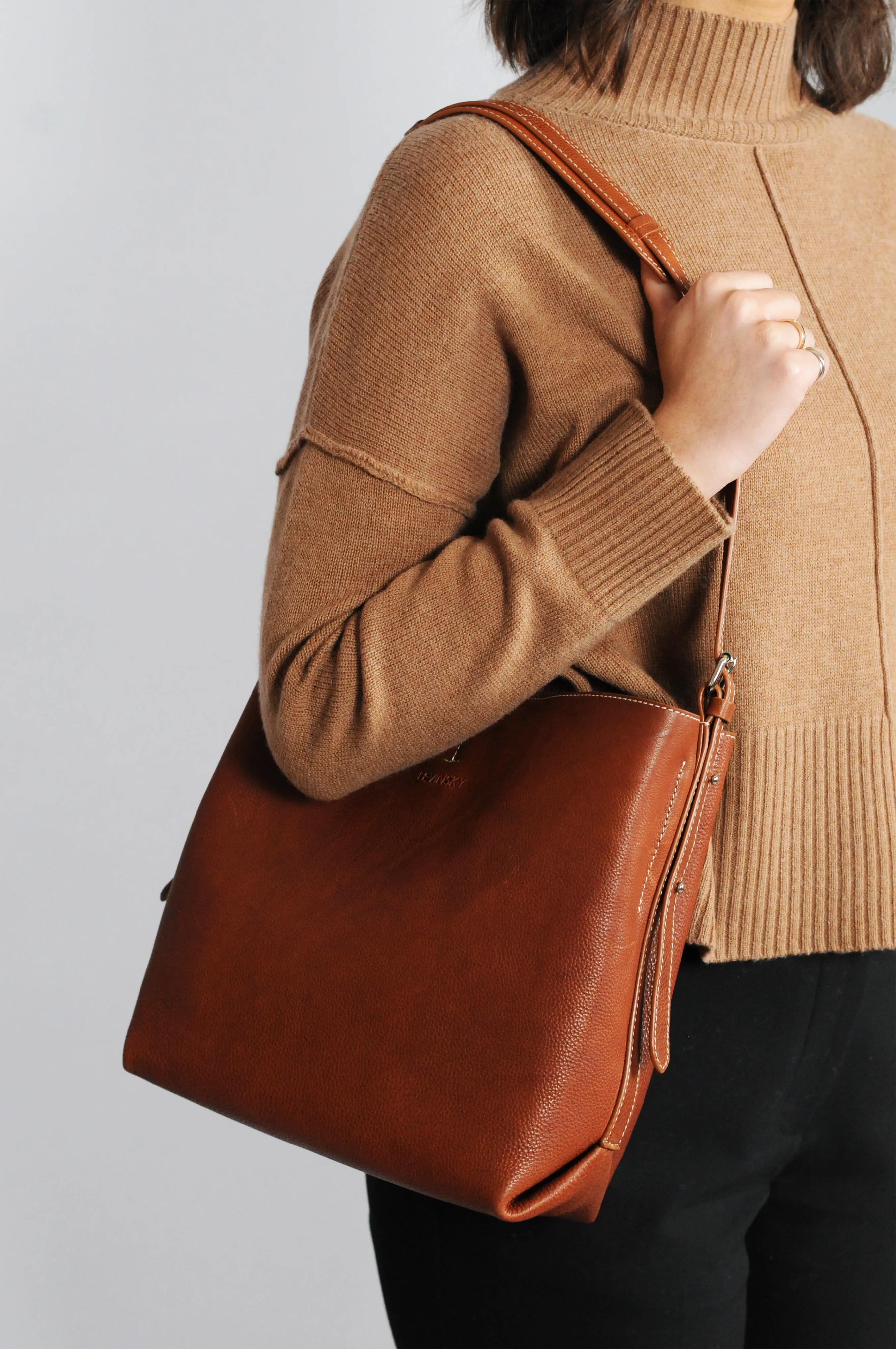 Tote 14846 - Læder Taske - Tilbehør - Cognac - Image 3