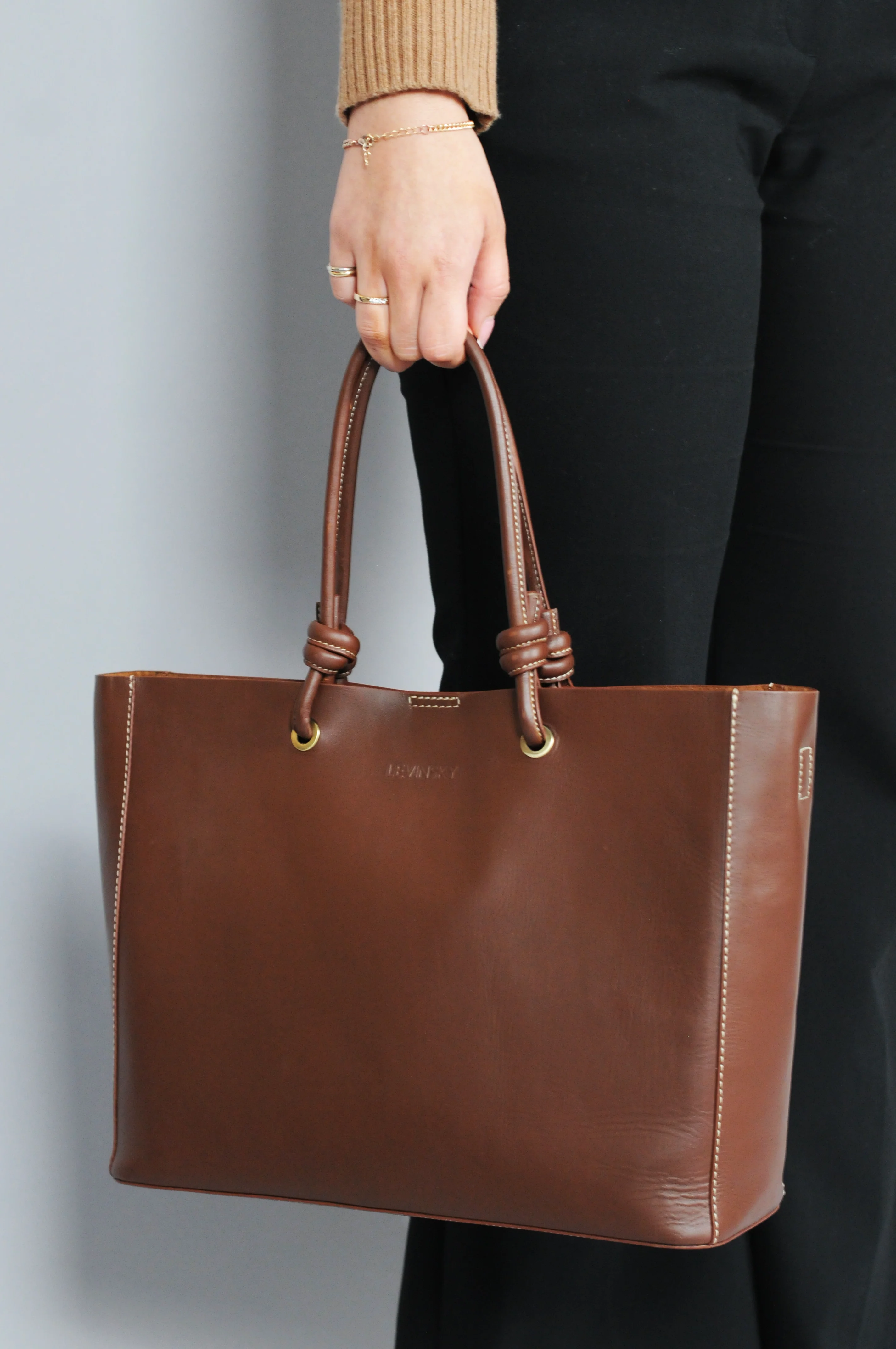 Tote Shopper 14838 - Læder Taske - Tilbehør - Brun