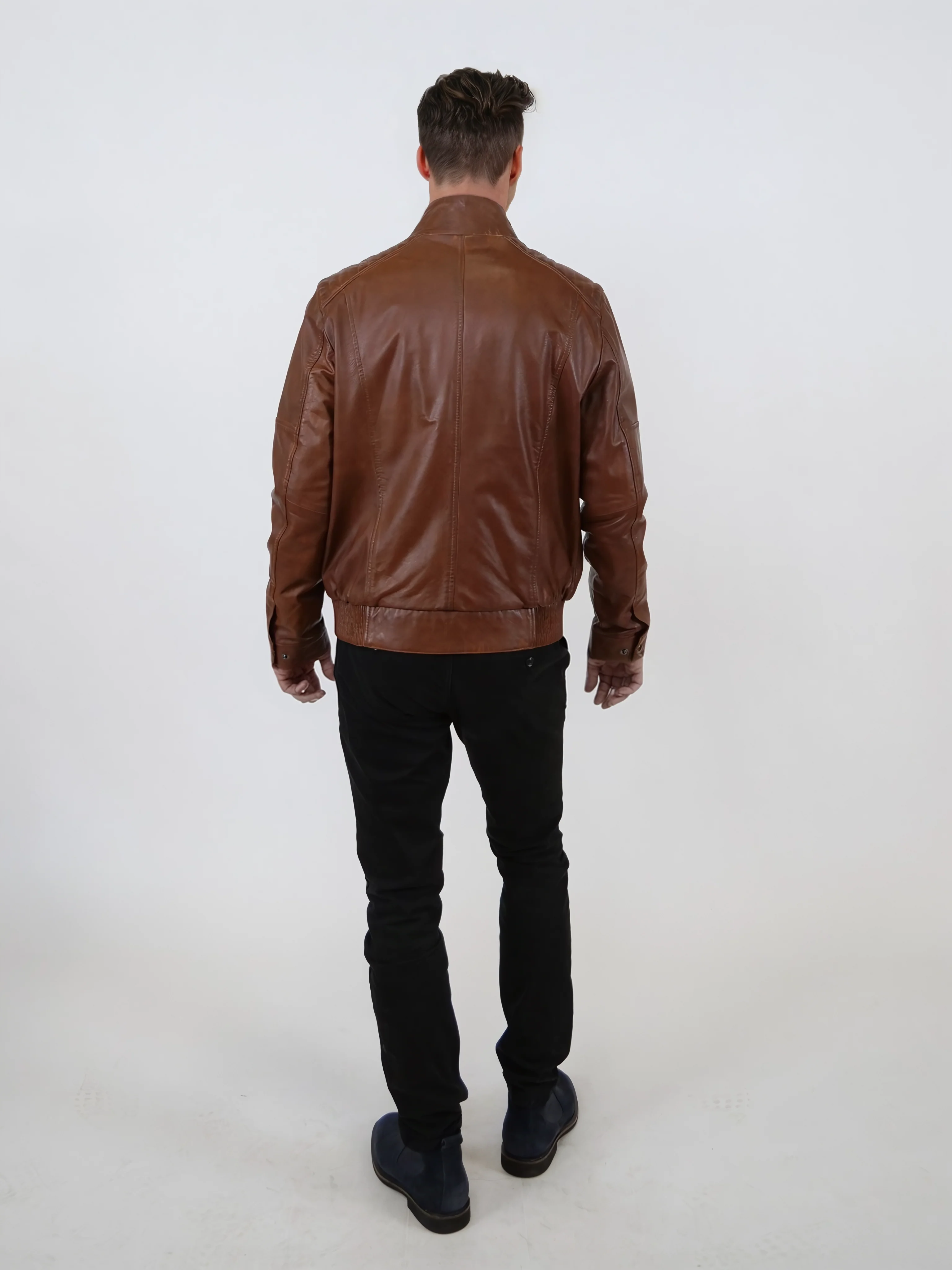 Tyson - Lamb Malli Leather - Man - Dark Cognac - Image 9