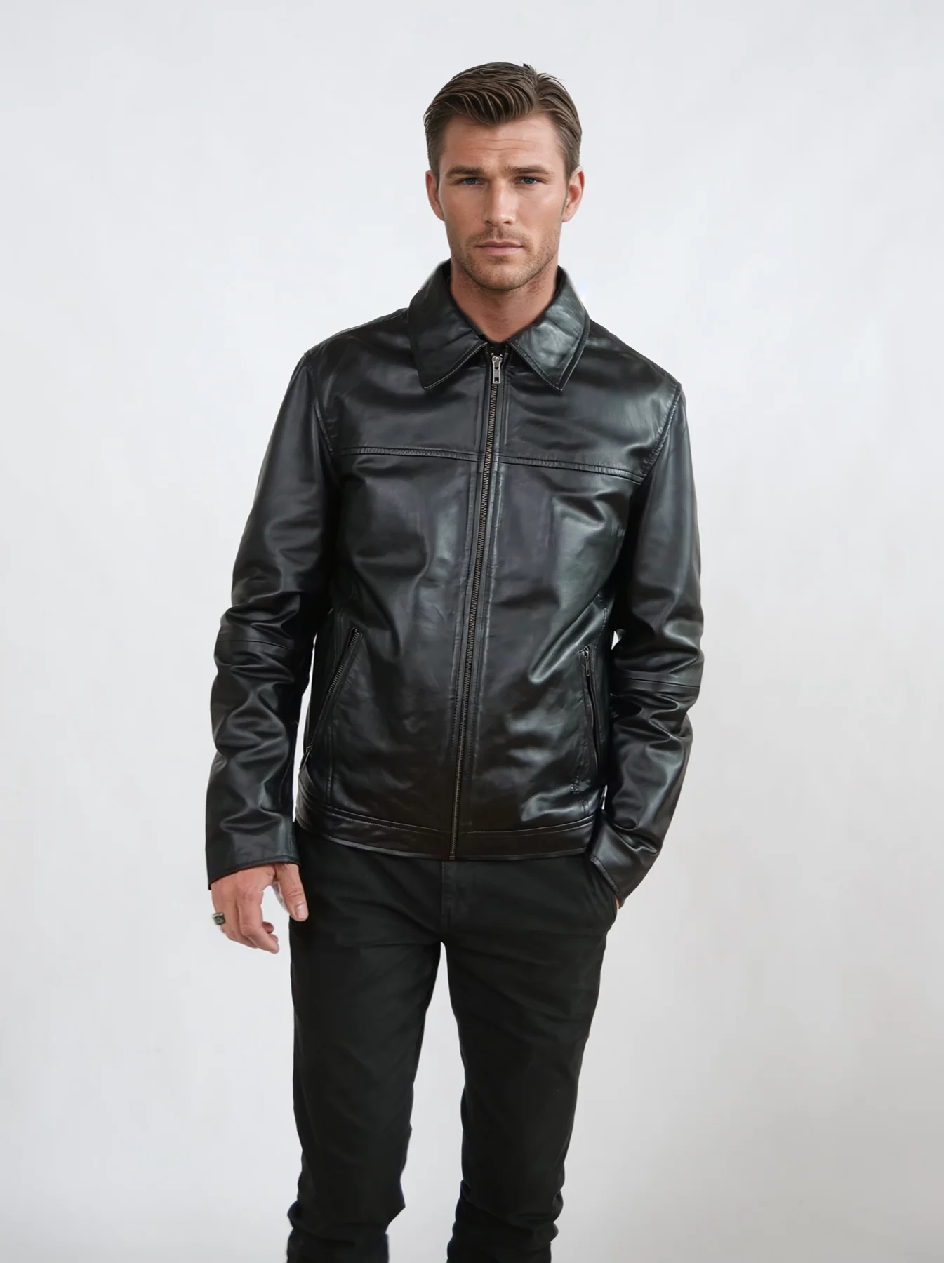 Vanger 64 cm. - lam - kvinder - sort