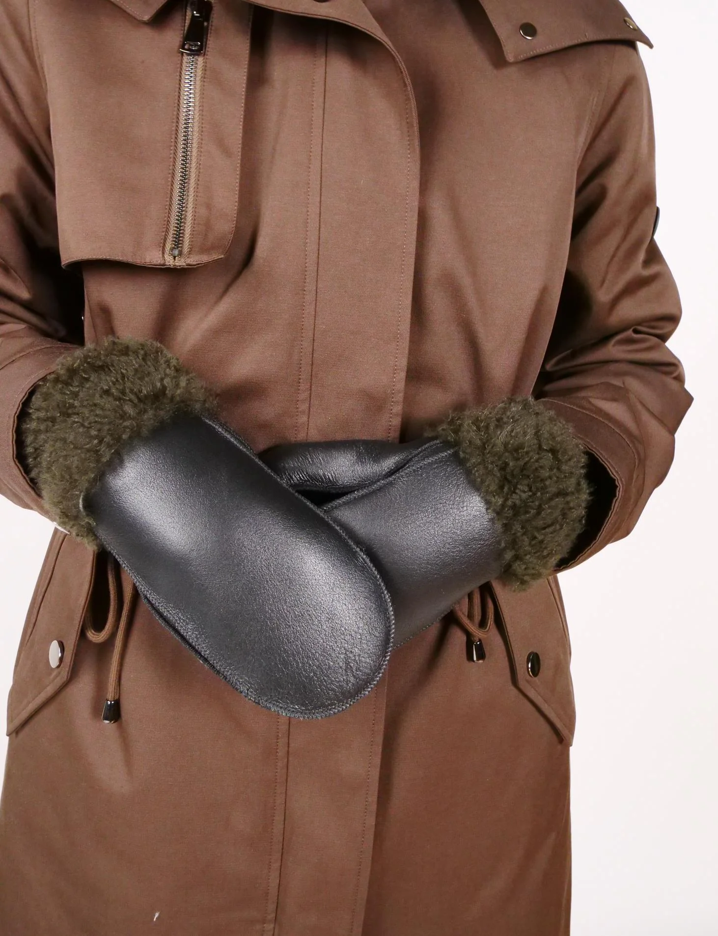 ZXM -114 -F Mittens - Hyggeligt manchet - Suede Lammet - Accesories - Sort - Image 3