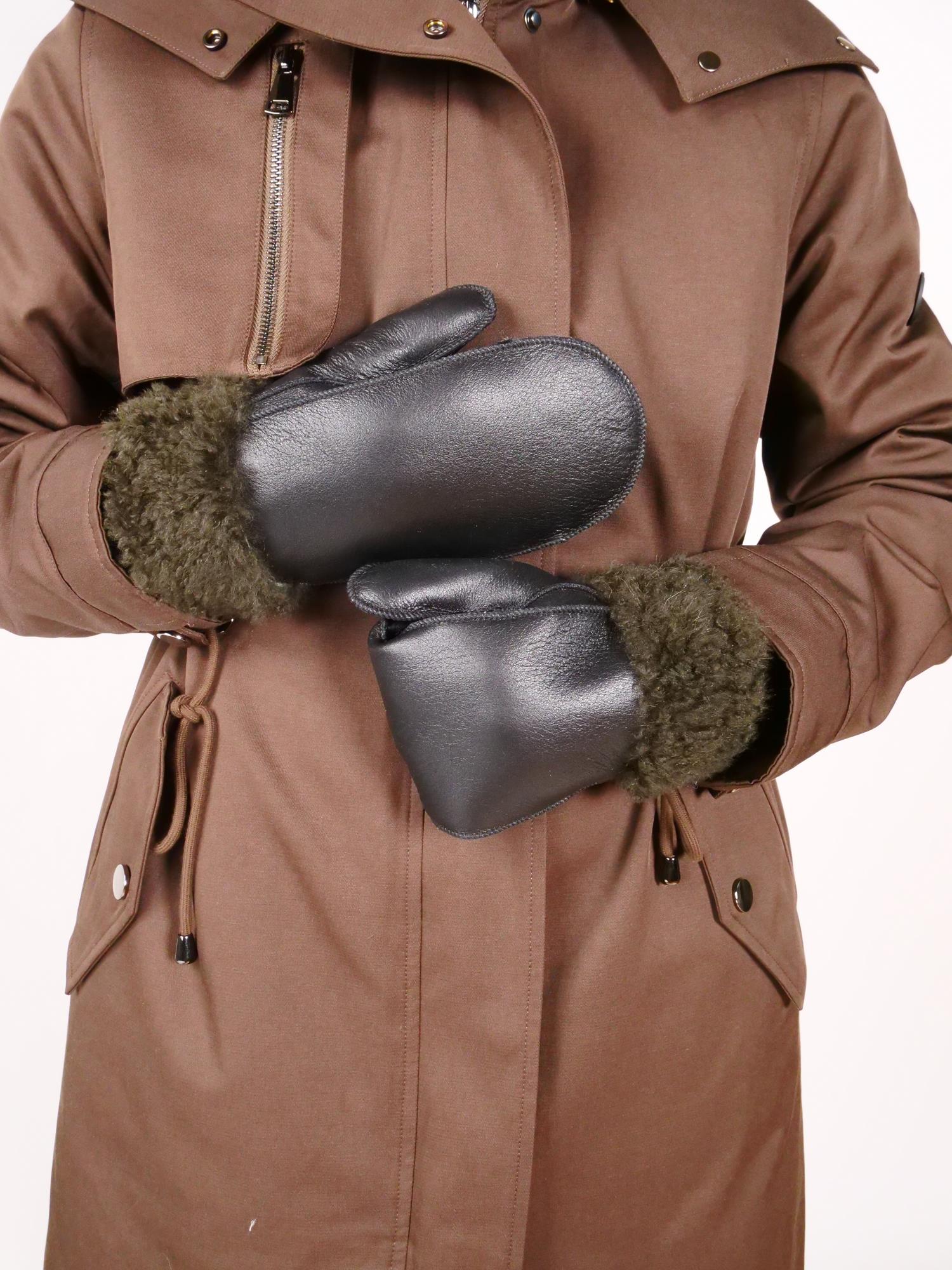 ZXM -114 -F Mittens - Hyggeligt manchet - Suede Lammet - Accesories - Sort - Image 4